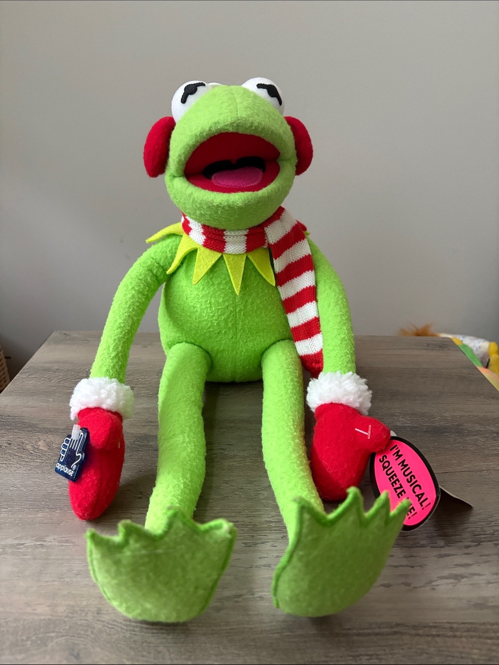 Vintage 1998 Applause Kermit the Frog Christmas Plush